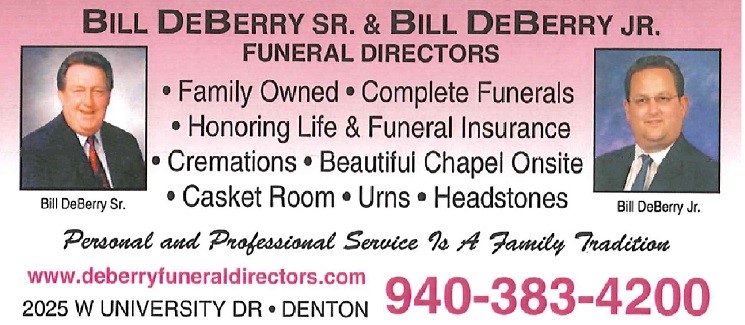 Bill DeBerry Funeral Directors Ad